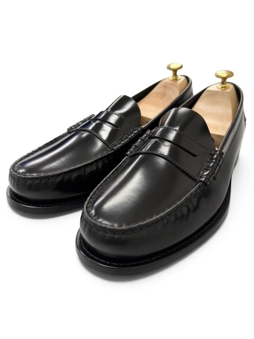 Prada Leather Penny Loafer Coin Loafers Flat Shoes Moccasins Black 8.5